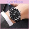 Mens Business Wristwatch With Leather Band And Waterproof Quartz Movement For Professional Adults