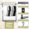Hanging Closet Rod, 18-30In Heavy Duty Adjustable Width and Up to 38In Height Adjustable Closet Rod Extender, Double Closet Rod Hanging Bar,