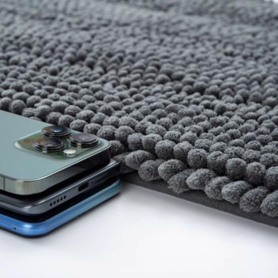 Chenille Bath Mat Soft Short Plush Water Absorbent Bathroom Rug Quick Dry