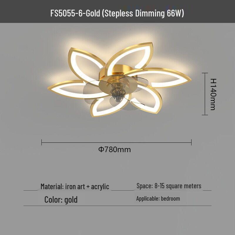 

Silent Modern Flush Mount Ceiling Fan Light for Living Room/Bedroom 220V Inverter