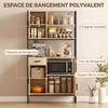 High Kitchen Buffet, 3 Soft-Close Doors, Drawer, Worktop, Open Shelves, Natural
