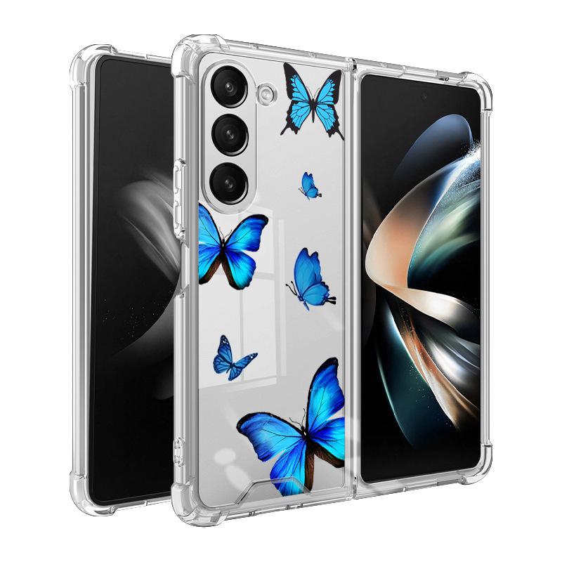 Samsung Galaxy Z Fold 5 Butterfly Lace 2-in-1 Case, TPU+PC Painted Mobile Phone Protector