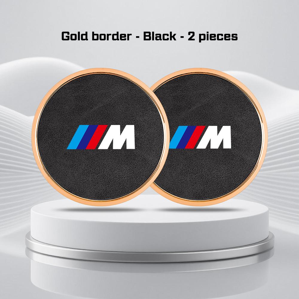 Alloy Leather Car Coaster Water Cup Mat for BMW E38 E46 E60 E70 F48 F30 F07 E92 G11 G32 G70 M M3 M5 M6 Anti-slip Pad Accessories sdbr2