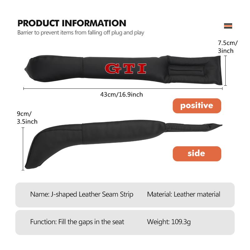 For Volkswagen VW Car logo J-type leak proof seat gap filling strip Accessories Jetta Golf4 5 6 Beetle CC B5 B6 B7 EOS GTI MK2
