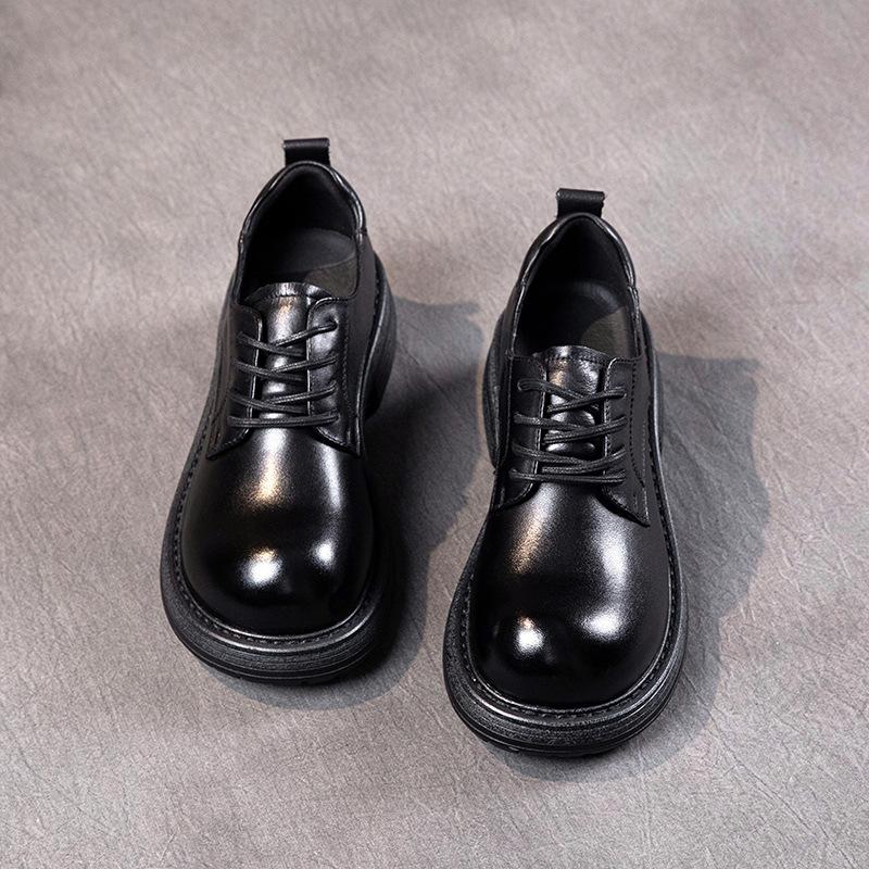 

[Тяжелая промышленность] Лоферы из коровьей кожи первого слоя для женской осенней коллекции 2025 года, новая кожа из лошадиной кожи, ретро, легкая роскошь, одинарная обувь 35