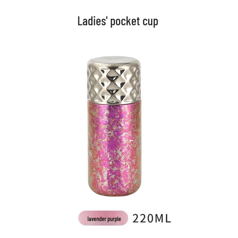 Mi Xiaoxi Titanium Diamond Lipstick Insulated Cup: Luxury Portable Water Cup for Women and Students.
