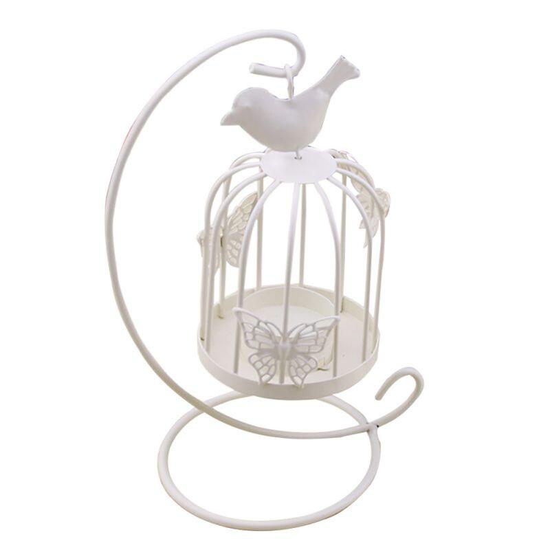 

Подвесной металлический винтажный фонарь с узором в виде бабочки, подсвечник для свадьбы, декор для дома, подсвечник в виде клетки для птиц, украшение для дома белый
