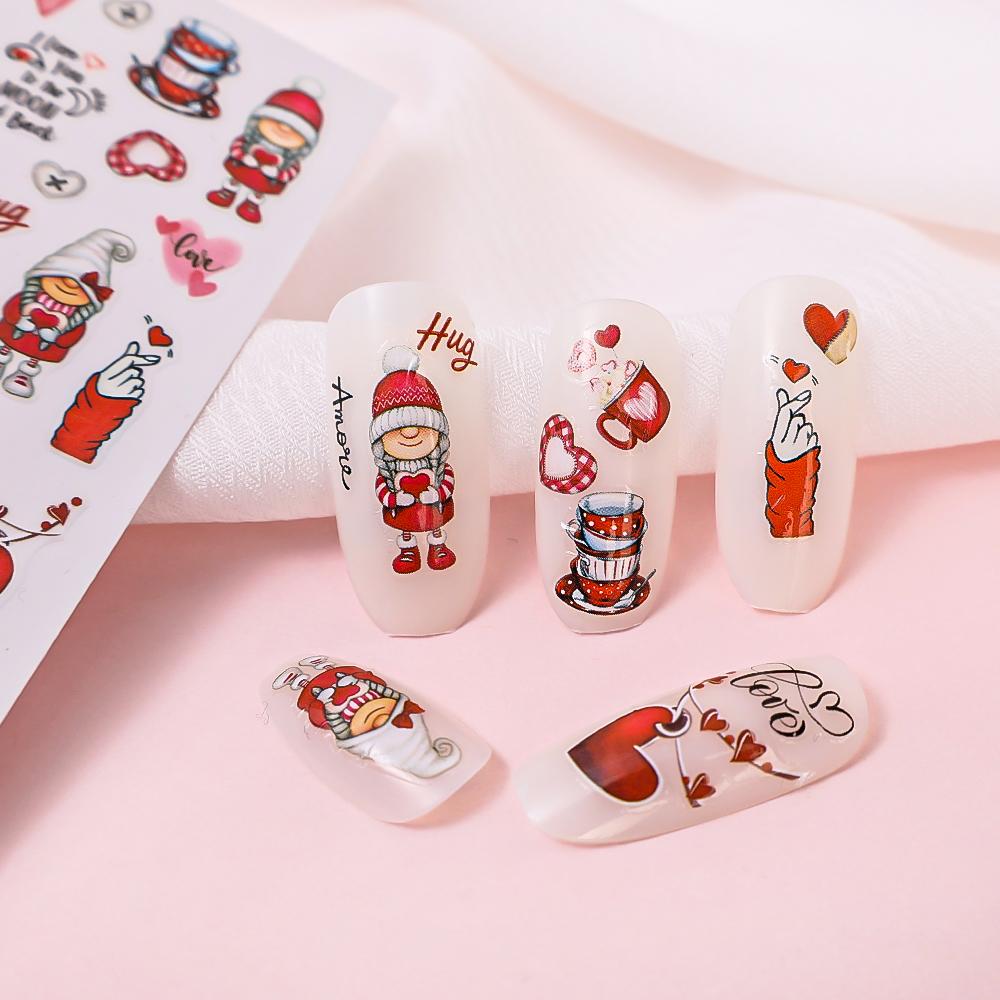 1PCS Valentine's Day Cartoon Nail Art Stickers
