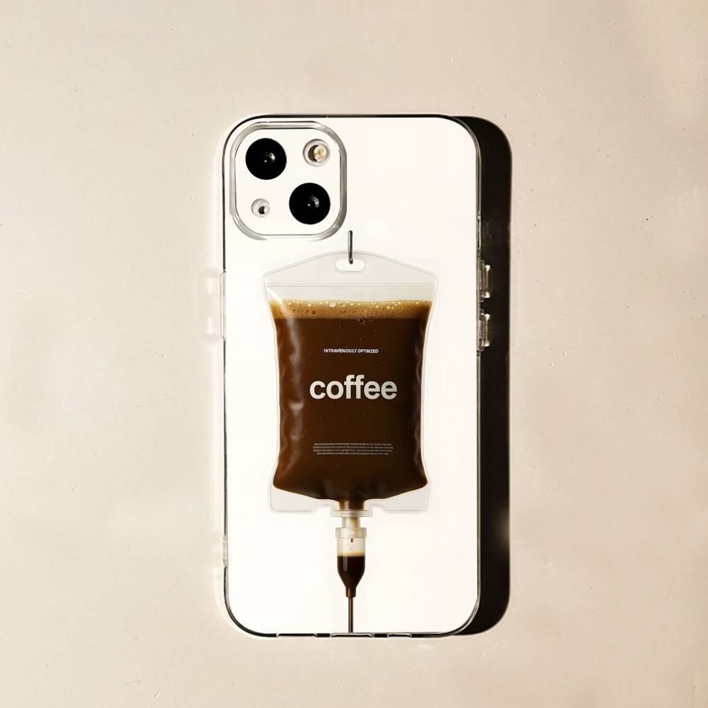 Coffee Latte Ice Brown For iPhone 17,16,15,14,13,12,11 Pro,Max,Plus,X,XS,XR,SE4,E Mini Transparent Print Phone Case