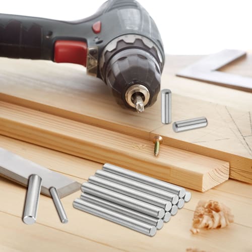 uxcell 4-Piece Shelf Support Dowel Pins, 10mm Diameter, 70mm Length, 316L Stainless Steel, Cylindrical, for Furniture Fixing, DIY, Metal, Silver