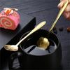 8pcs Teaspoons Set Stainless Steel Spoon Cherry Rose Gold Silver Scoop Coffee Spoon Christmas Gift Kitchen Accessories Tableware