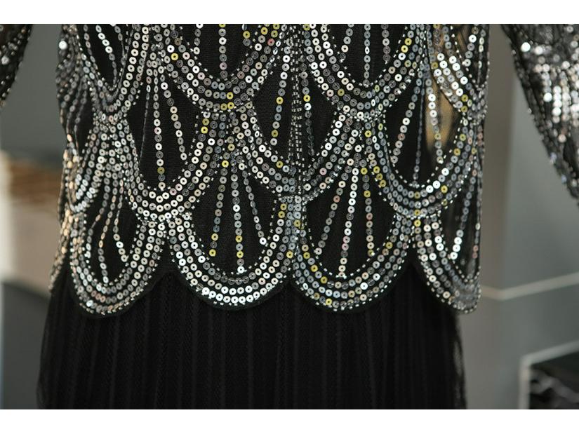Trendy European & American Mid-Sleeve Sequin Beaded Shawl Jacket for Women