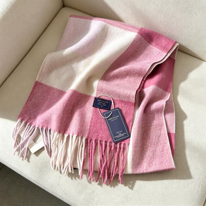 Brown British plaid fringed scarf women's winter Korean version imitation cashmere thickened shawl versatile warm scarf men's trend