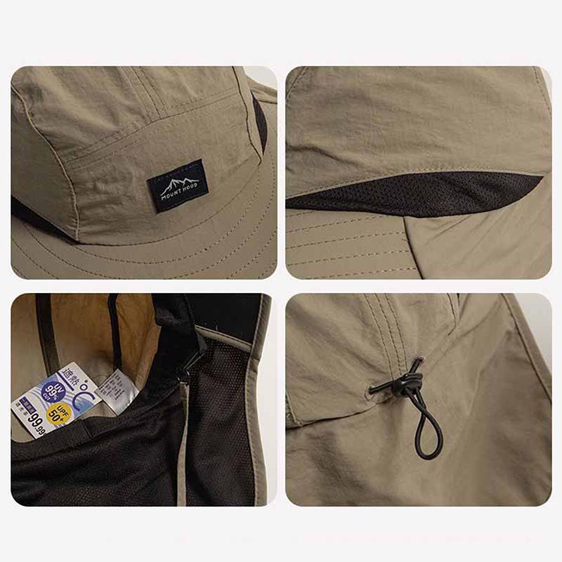 Children'S Summer Wide Brim Waterproof And Quick-Drying Panama Caps Outdoor Visor Uv Neck Protection Bucket Hats