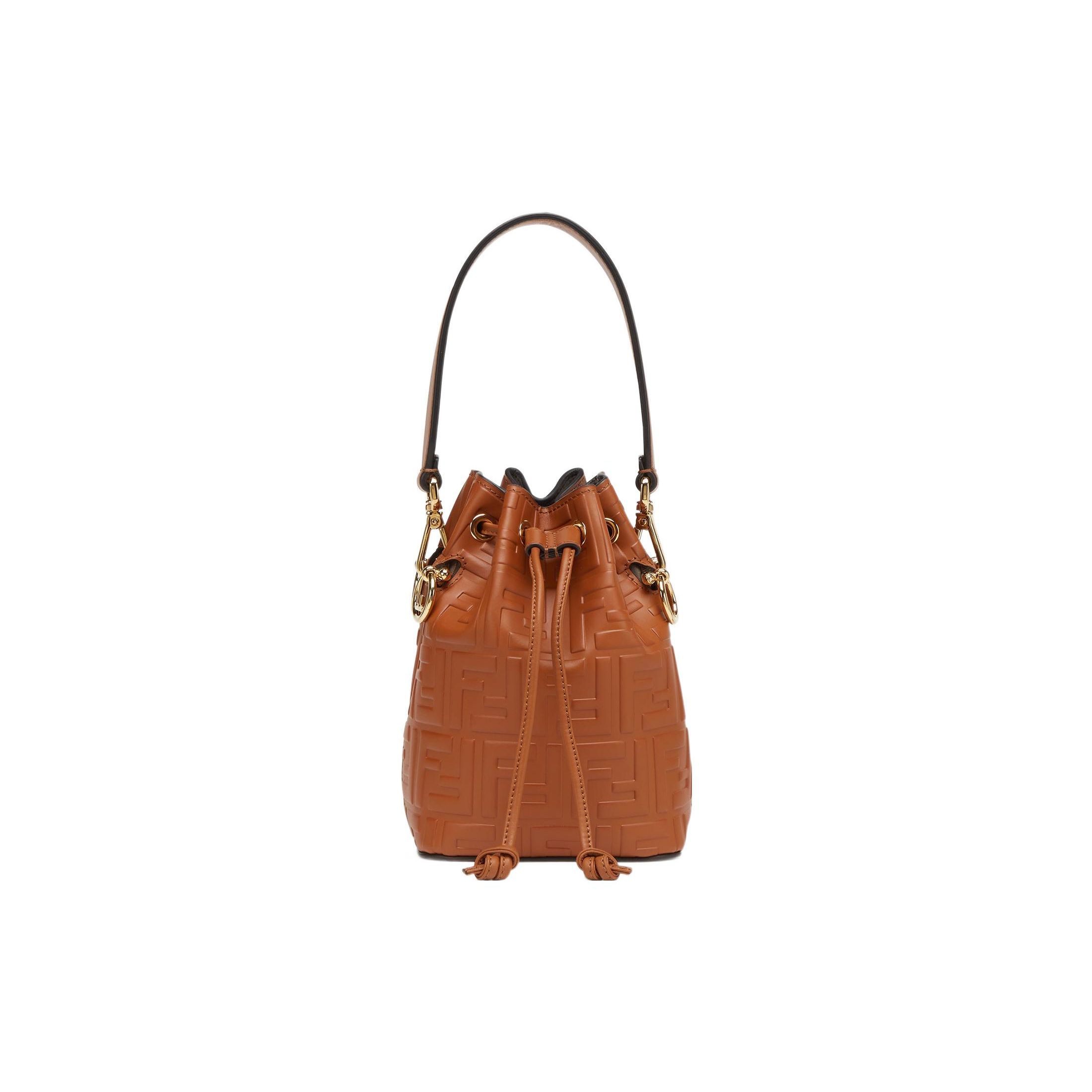 

Fendi Mon Tresor Logo Embossed FF Pattern Drawstring Bucket Bag Women bags Brown 8BS010-A3ZG-F1C6J Basic Set (Bag+Dust Bag)