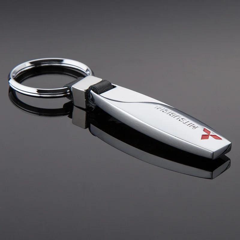 Alloy Car Keychain Holder Key Rings Pendant Decoration for Mitsubishi Mercedes Benz Emblem