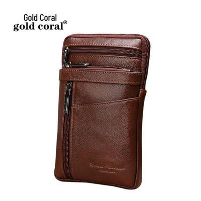 Vertical Cowhide Waist Bag for 7-Inch Smartphone – Genuine Leather Multi-Functional Waist or Shoulder Bag