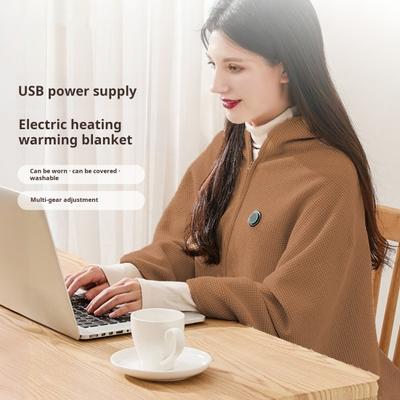Přenosný vyhřívaný šátek USB vyhřívaná deka šátek Elektrický zahřívací plášť na tělo 3 úrovně vyhřívání šátek pro ženy