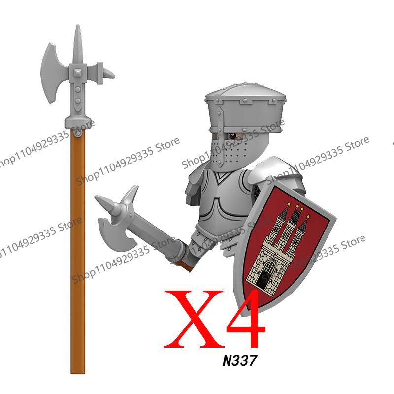 Medieval Knight Figures Building Blocks Elf Guard Dwarf Warrior Wild Boar Sheep Mount Fantasy Movie Character Soldier Bricks Toy
