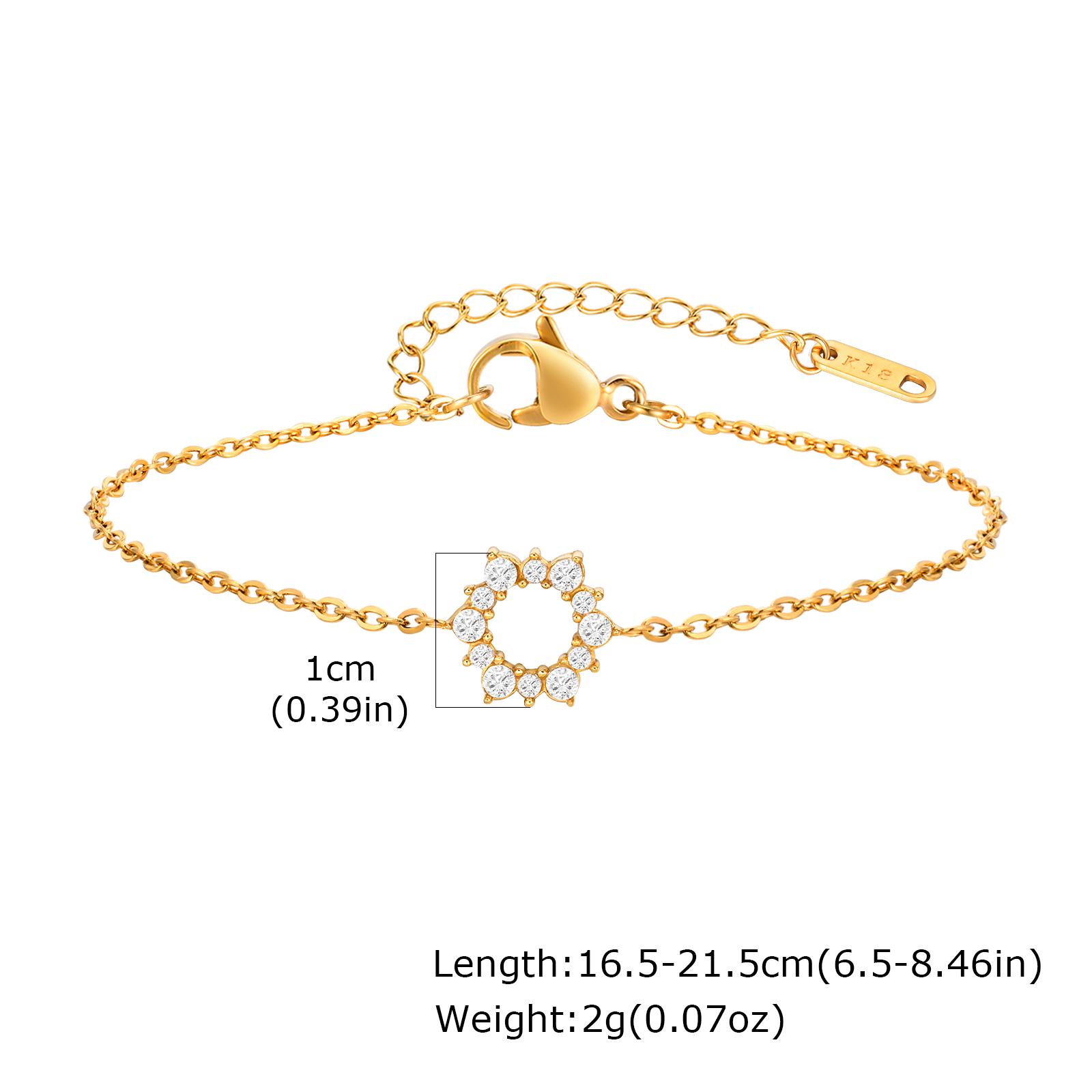 

Trendy Gold Plated Cubic Zircon Sunflower Pendant Necklace For Women, Minimalist Stainless Steel Cross Chain Jewelry Gift