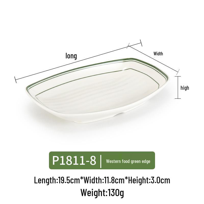 Melamine Rectangular Imitation Porcelain Plate for Hot Pot, BBQ, and Sushi Restaurants