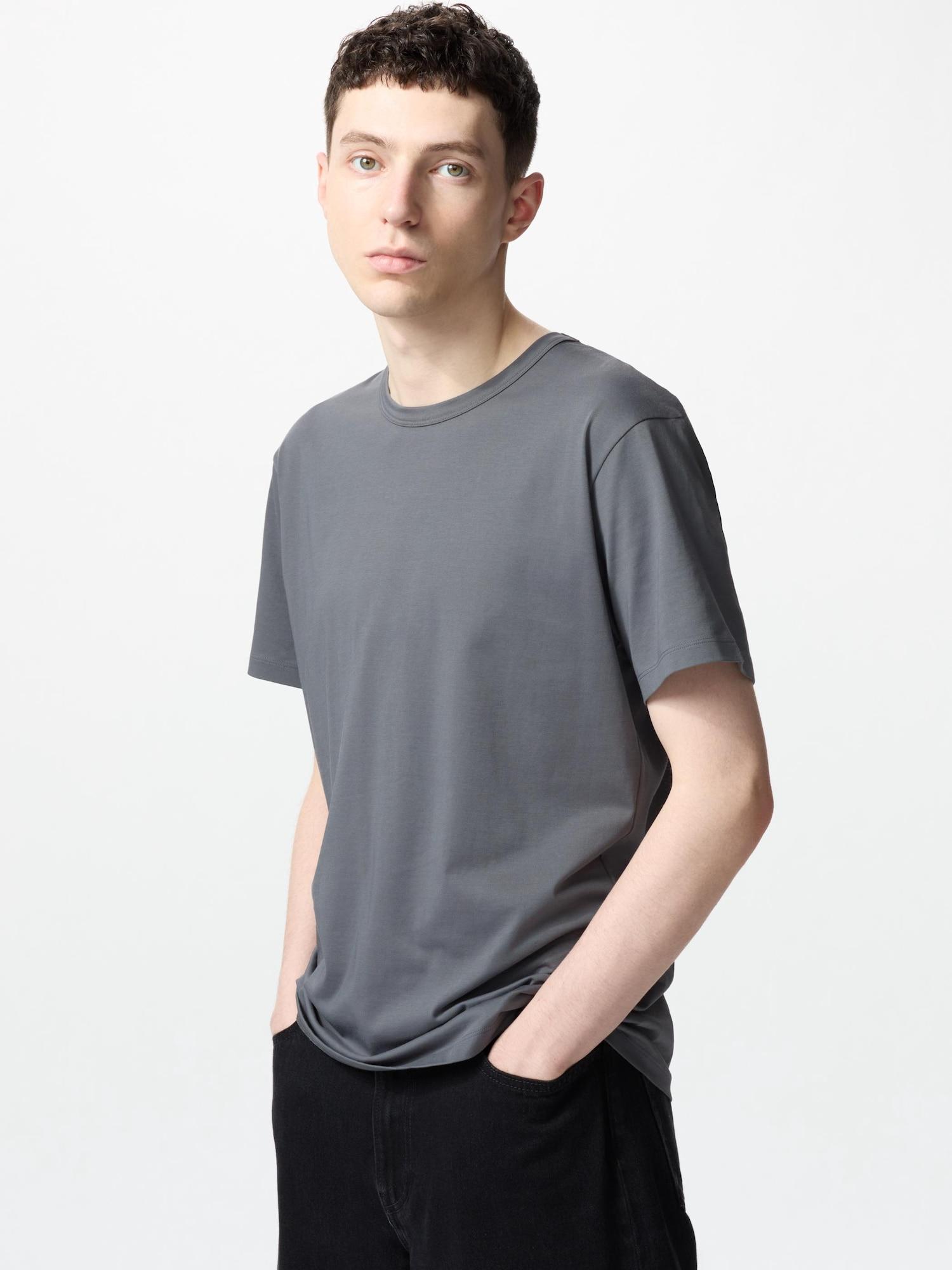 

Футболка Uniqlo Japan Airism из хлопка с круглым вырезом и коротким рукавом 07 GRAY/XS