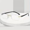 3pcs Lightweight Frameless Reading Glasses Retro Square Ultra Light Anti Blue Light Glasses Presbyopia Optical Glasses