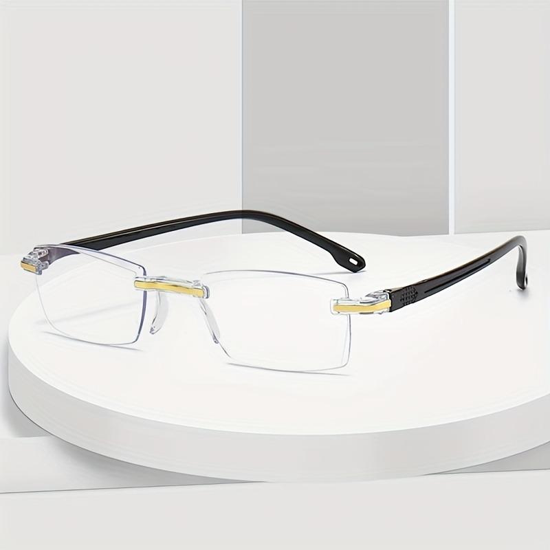 3pcs Lightweight Frameless Reading Glasses Retro Square Ultra Light Anti Blue Light Glasses Presbyopia Optical Glasses