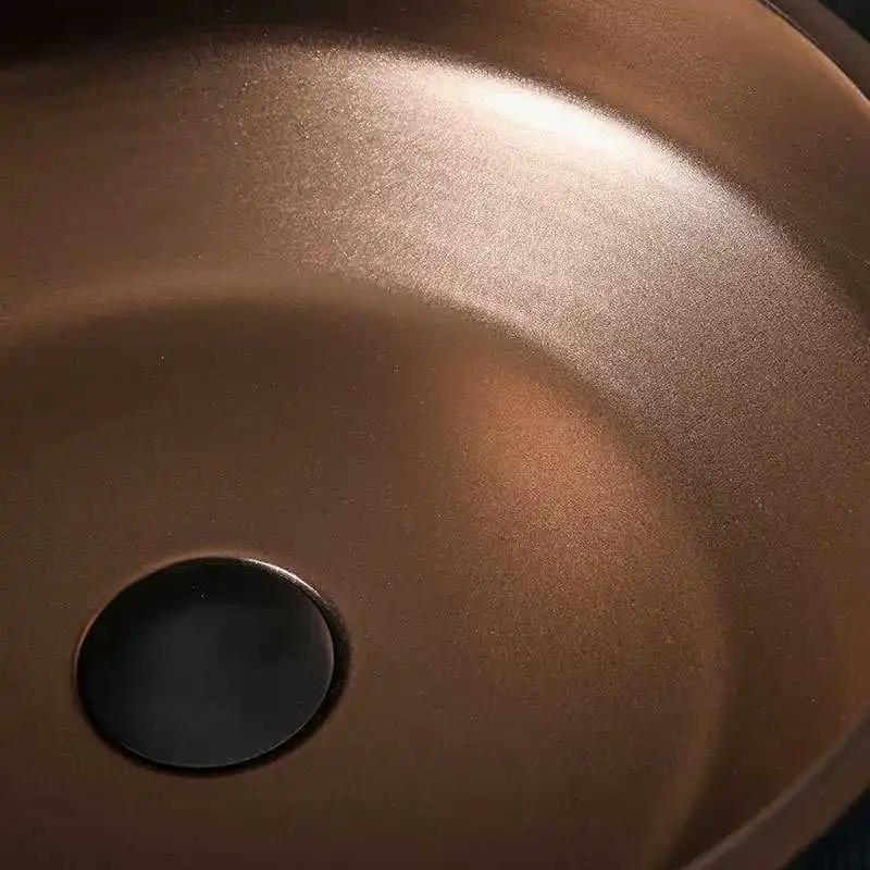 Light Luxury Nordic Bathroom Basin Metal Glaze Ceramic Blue Bathroom Furniture Household Wash Basin Outdoor Balcony Washbasin