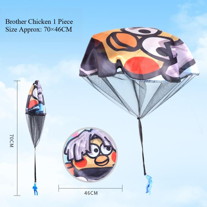 Kids Hand Throwing Parachute Toy, Outdoor Sports Game Prop, Flying Parachute for Park Lawn Kindergarten Interactive Play BY-003