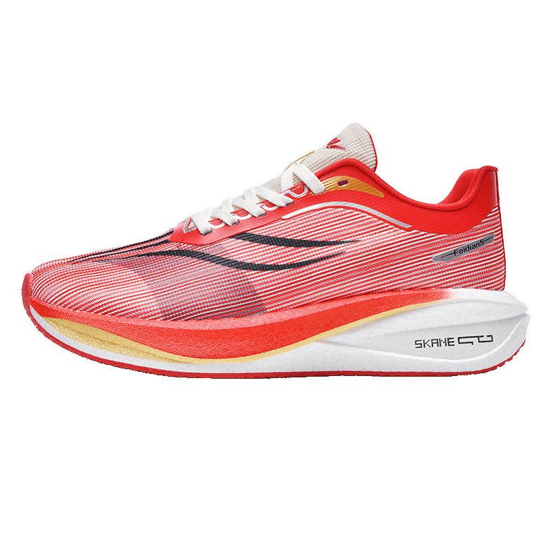 Guochao Youth Full Palm Carbon Board Racing Running Shoes Men's 2025 New Flying Woven Mesh Breathable Real Explosive Sports Shoes