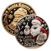 You Ain't Getting Shit Coin Funny Santa Claus Middle Finger Coin Novelty Metal Christmas Commemorative Challenge Coin Gag Gift for Friends