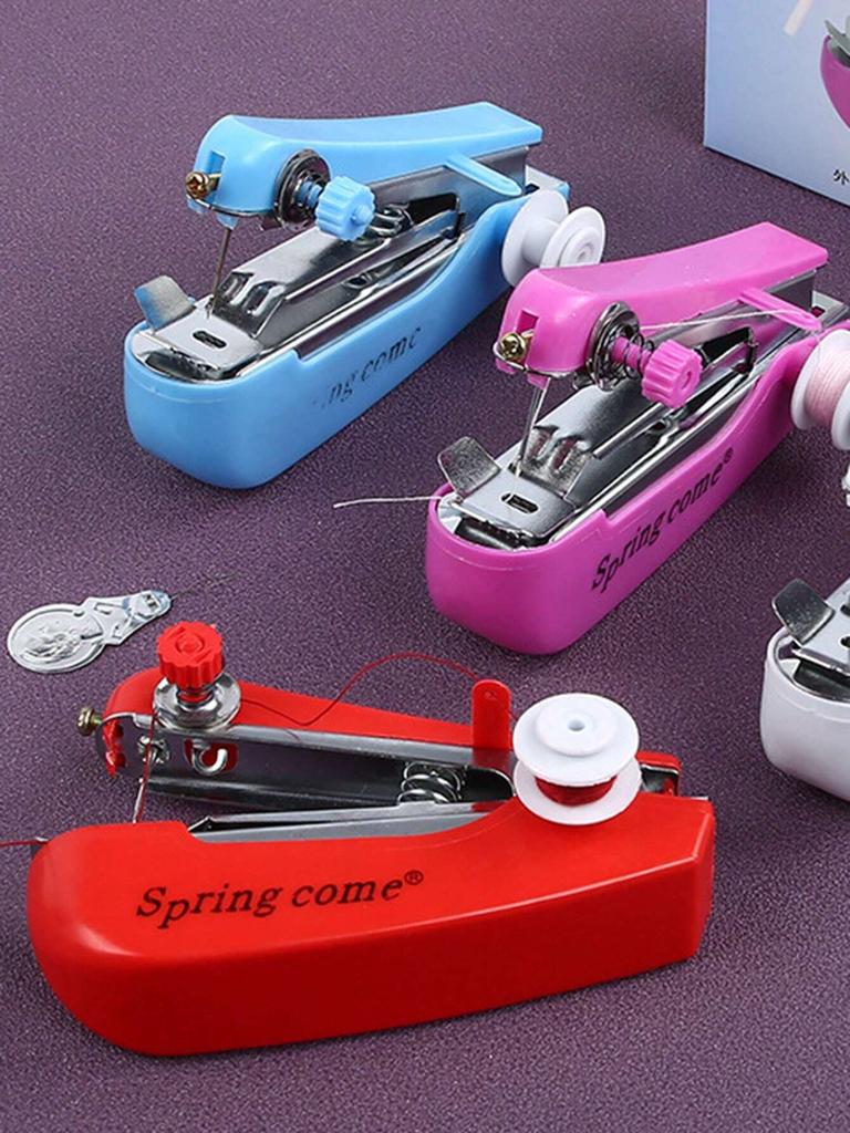 Mini machine à coudre manuelle portable, 1/2 pièces, pour la maison, pour l'extérieur, les voyages, galvanisée