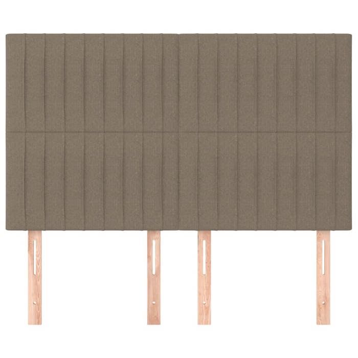 Tête de lit - Maison Exclusive - Tissu taupe - Hauteur réglable - Pieds en bois - 144×5×118/128 cm