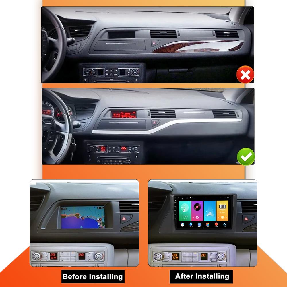 Car Radio Android Auto Carplay For Citroen C5 2 2008-2017 Multimedia Player Head Unit Stereo GPS Navigation BT WIFI 1+16GB