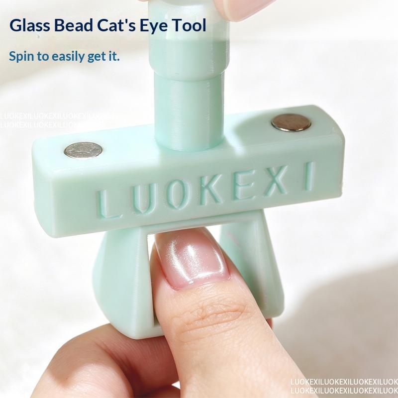 Automatic Cat Eye Nail Art Tool Embedded Magnets Glass Bead Material for Beginner Salon Home Nail Art Use