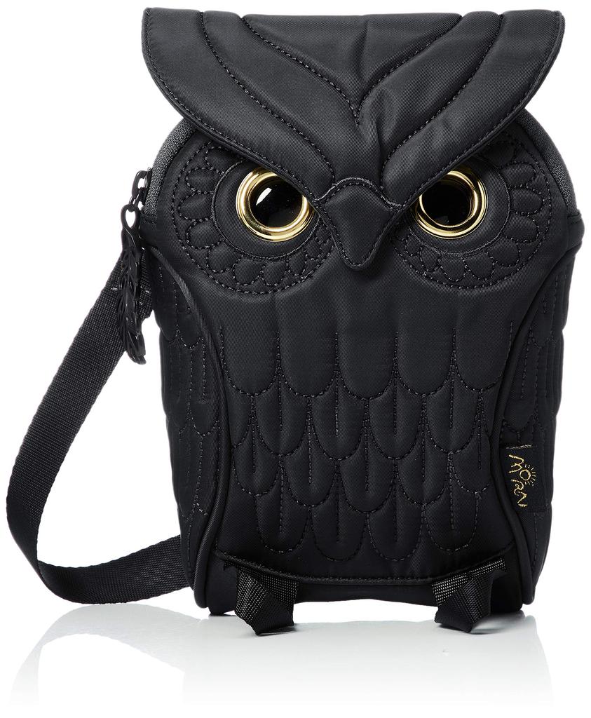 MORN CREATIONS Owl Pouch, Large, Black, OW-304