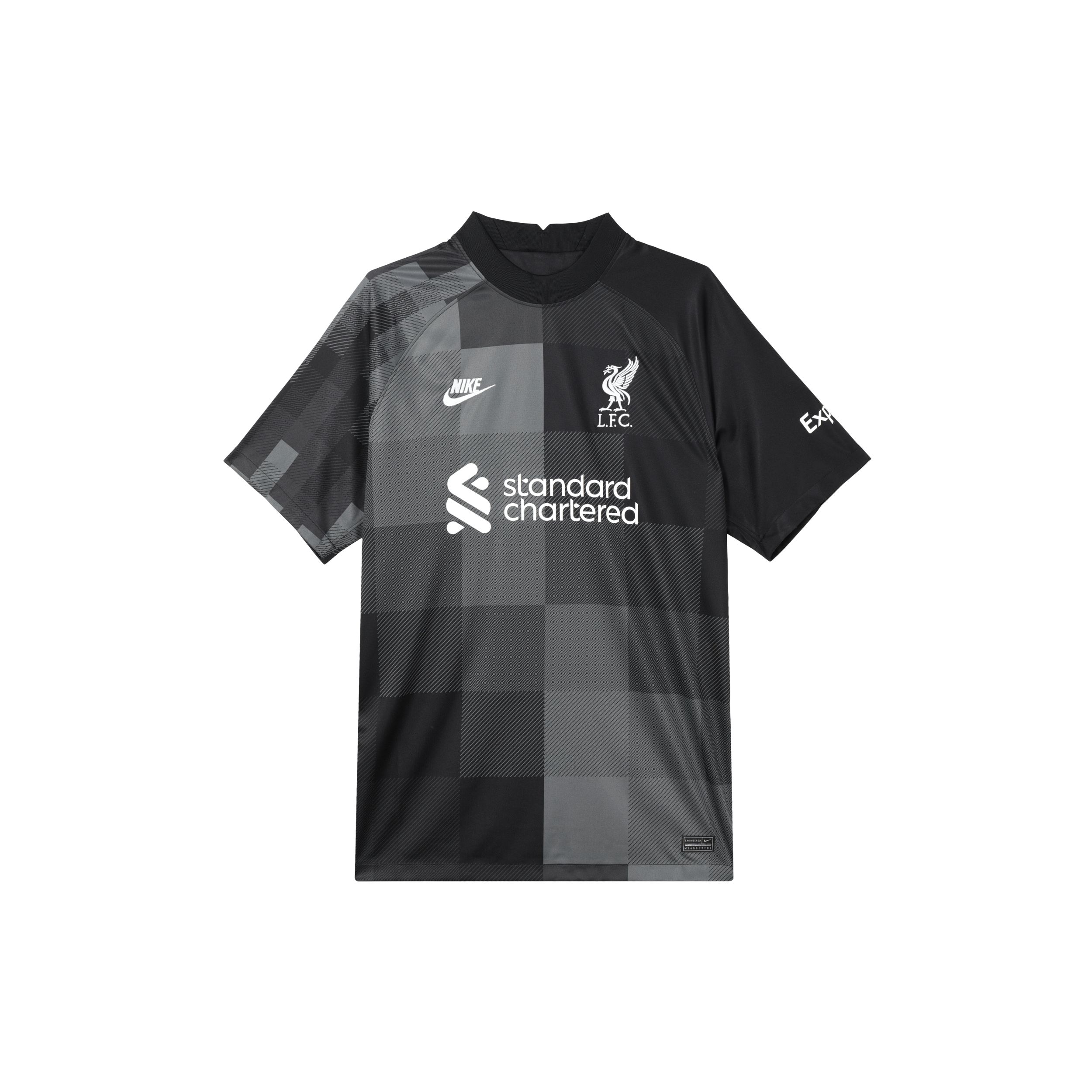 

Мужские футбольные майки с короткими рукавами Nike Liverpool Fan Edition, спортивные дышащие цветные блоки, черный, серый DB2559-011 M