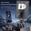 Cellphone Stand with Powerbank RGB Light Phone Mount 360 Degree Rotating Induction Phone Bracket Multi-Function for Desk Bedroom
