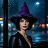 Vintage Mesh Floral Wizard Hat Halloween Witch for Women, Gothic Rose Flower Versatile Dark Style Photo Shoot Costume, Cosplay Party Decorative