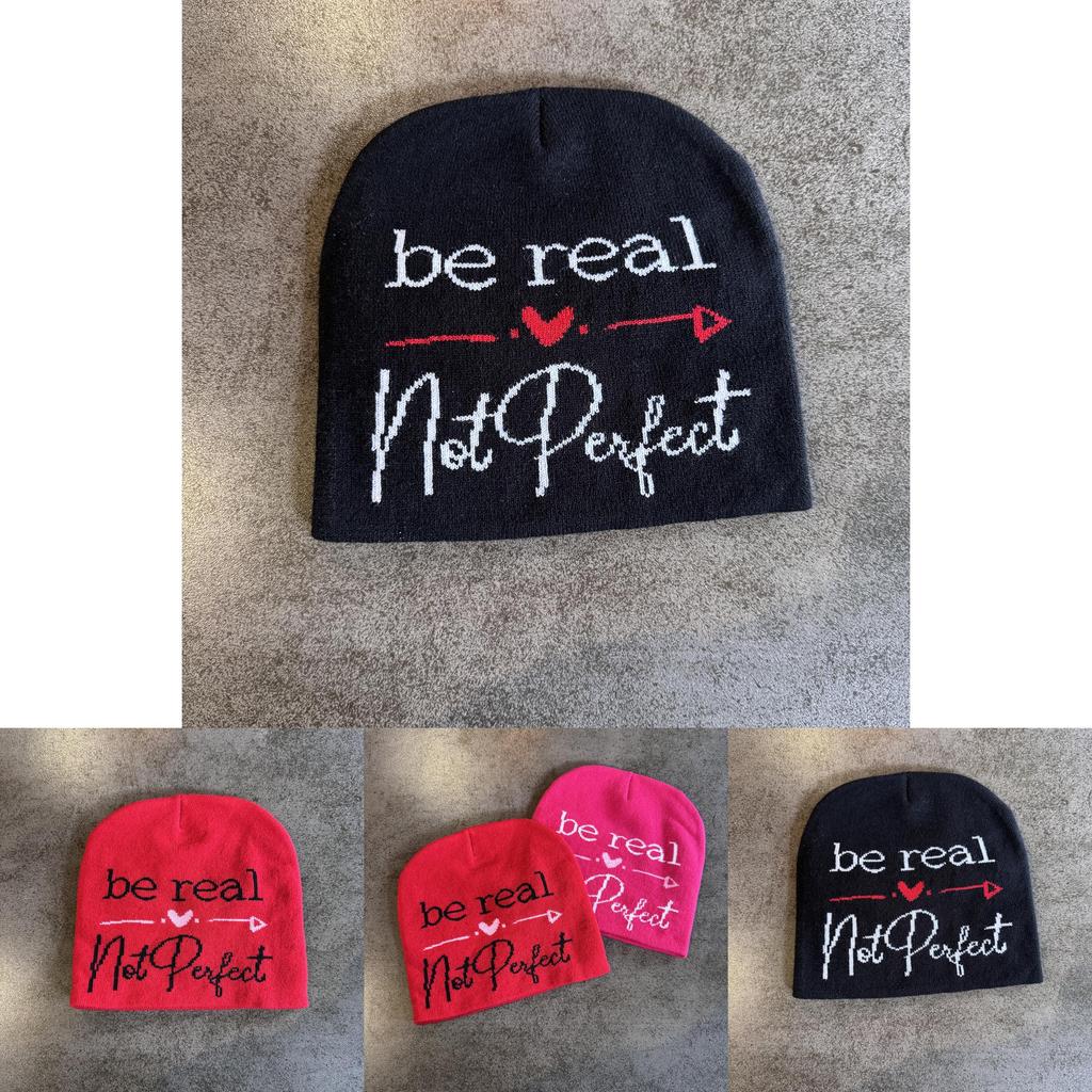 High Top Knit Hat For Men Women With Letter Design Warm Acrylic Breathable For Winter Season