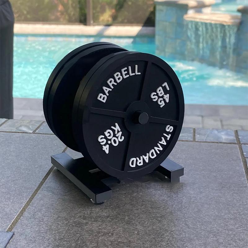 Weight Plate Coaster Set Holder Drink Coaster With Four Black Coasters For  Cold Drink For Bar Home Kitchens, Fitness Gyms