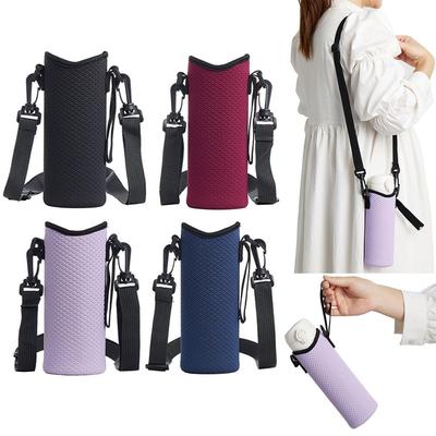 1Pcs Sport Water Bottle Cover Case with Shoulder Strap Portable Vacuum Glass Cup Sleeve Cup Pouch Sport Camping Accessorie