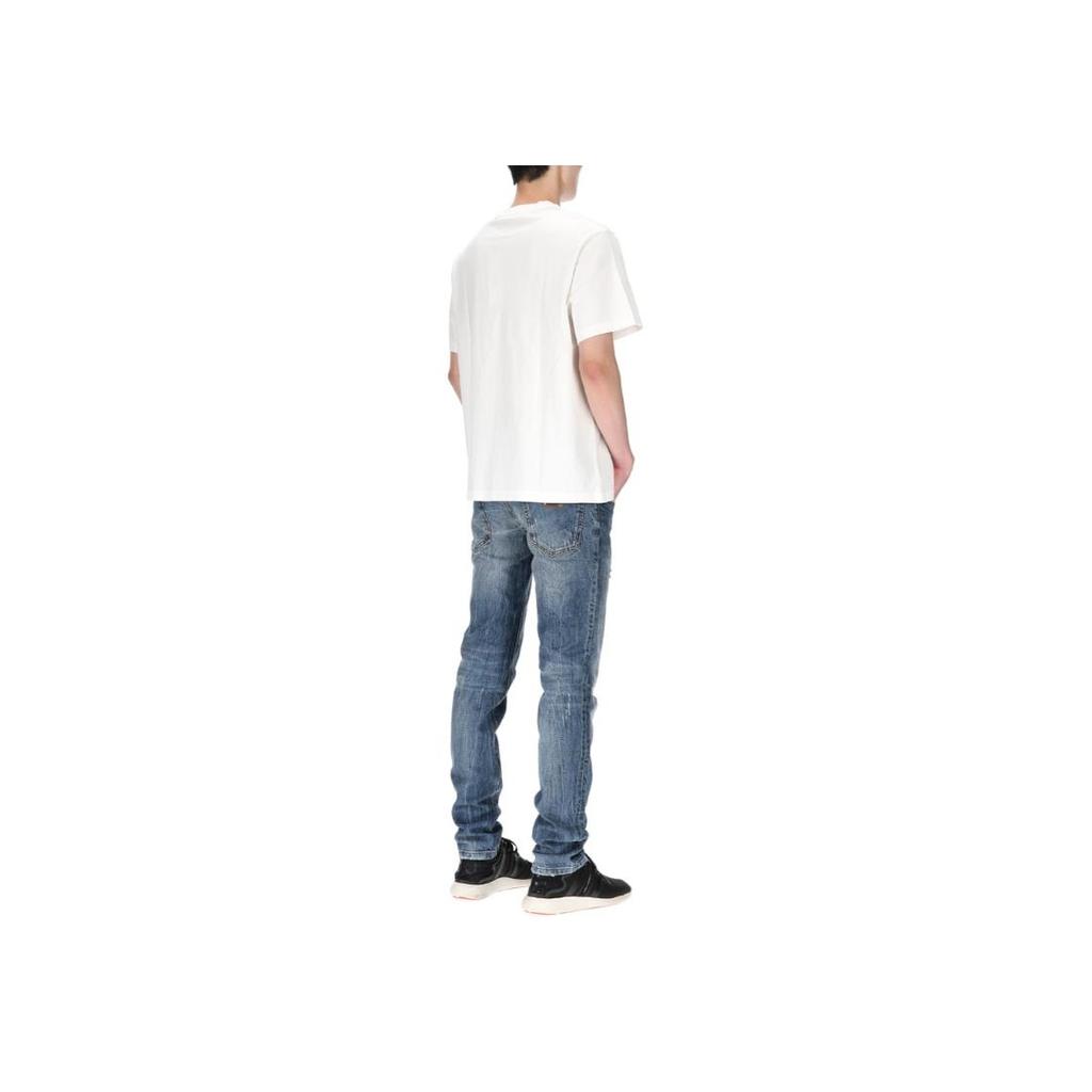 Maison Kitsune Team Logo Letter Print Short Sleeve T-Shirt Men T-Shirts White KM00143KJ0105-P103