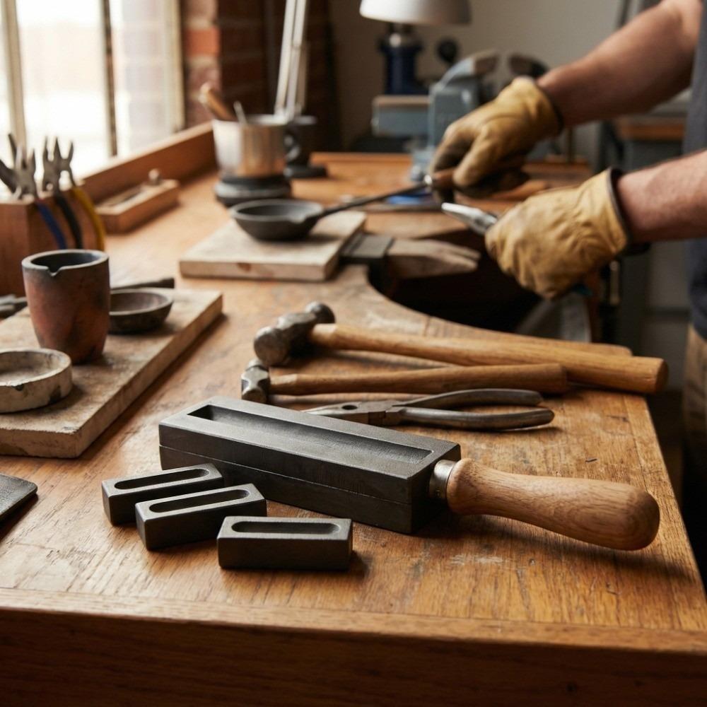 Metal Casting Casting Mold Iron Material Jewelry Equipment Melting Groove  Metal Molding 7inch