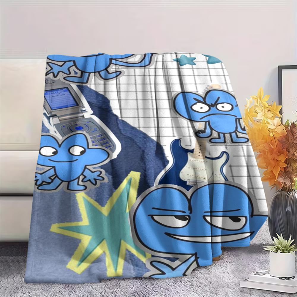 1Pc BFDI Game Print Flannel Blanket, High quality Comfortable for All Seasons, Home Decor, Warmth and Comfort, Perfect for Christmas Gifts 08