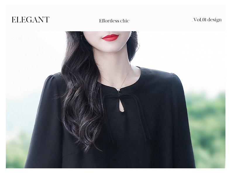 Nadměrná velikost vyšívaný top s dlouhým rukávem a kulatým výstřihem na podzim/zimu - Pro ženy středního věku a starší