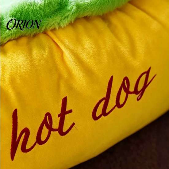 Safe Sleeping Space for Cats Hot Dog Pet Bed, Soft Cozy Plush Removable Washable Mat, Decorative Sofa Cute Bun Bed Dogs, Novelty