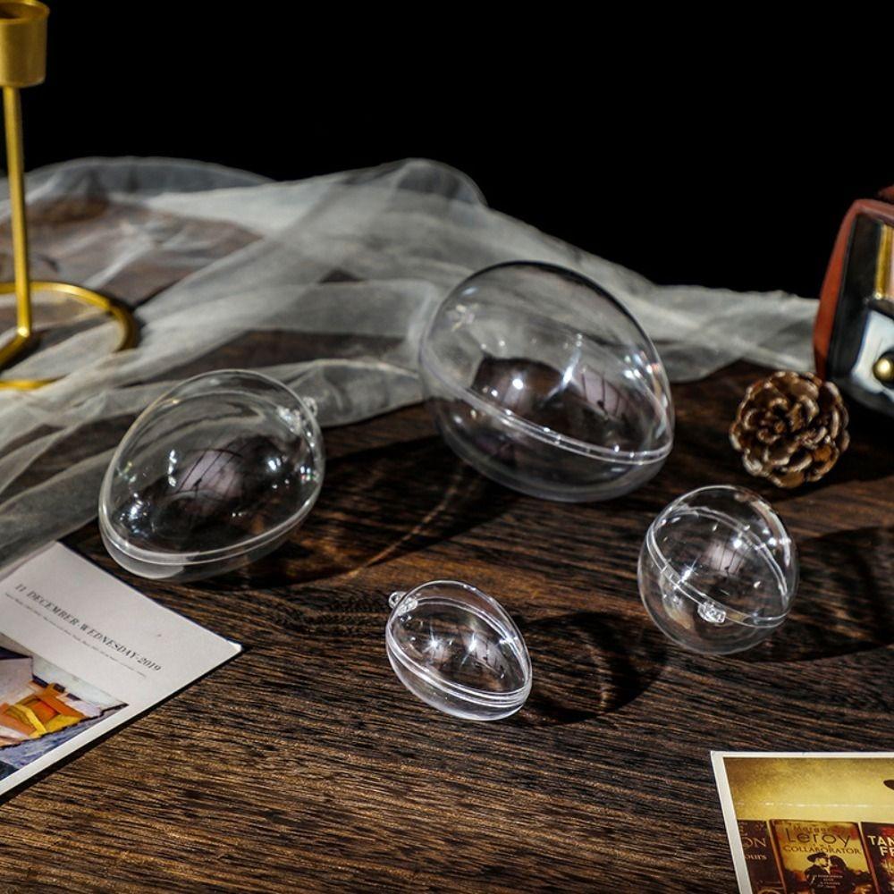 5PCS Home Decoration Egg Shape Easter Eggs Party Supplies Hanging Decor Transparent Ball Favors Hollow Candy Box