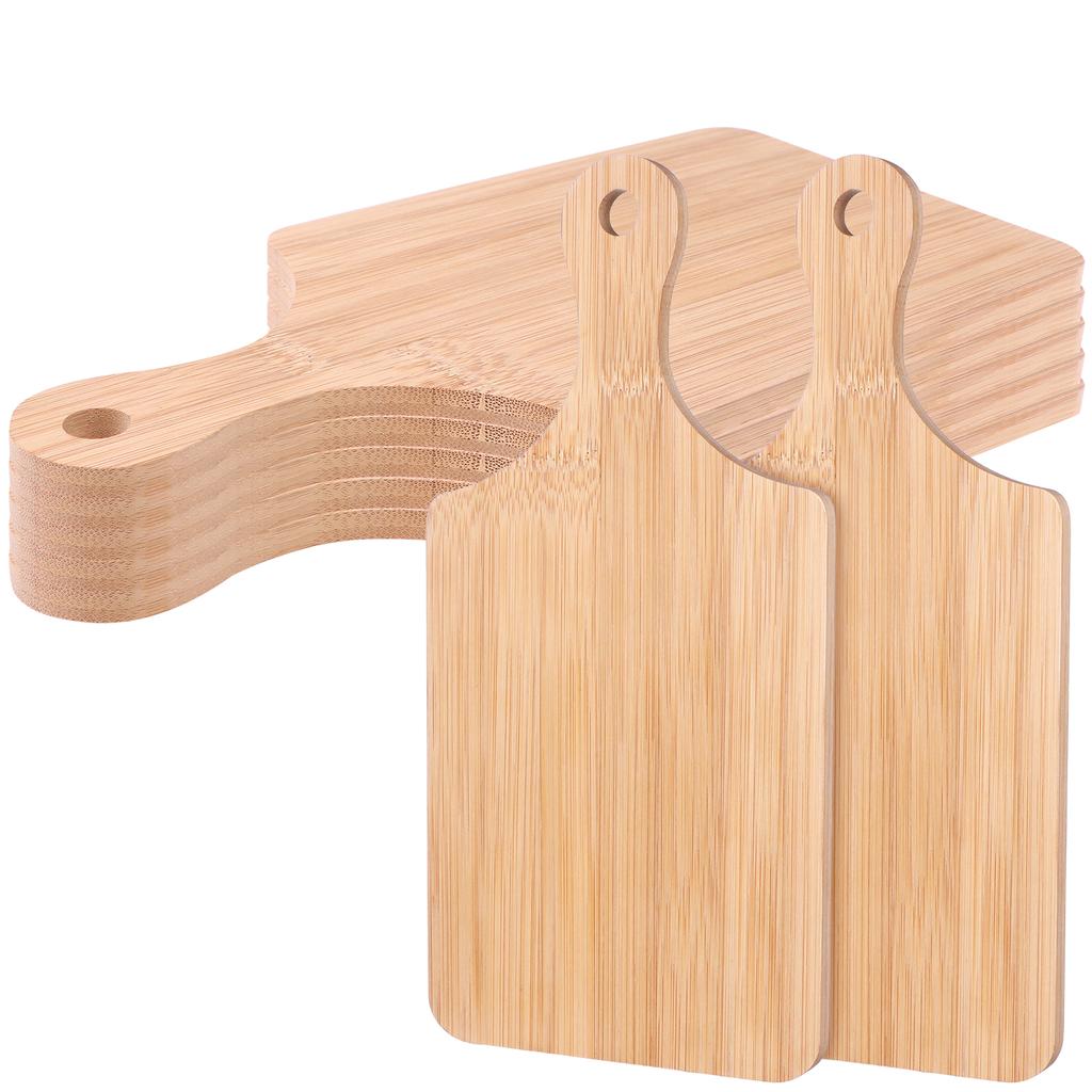 6 Pcs Bamboo Chopping Board 11X5 Inch Thicken Bamboo Cutting Board Bulk Wood Serving Charcuterie Board With Handle Dinner Plate